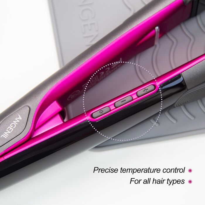 Титановий випрямляч та плойка 2-в-1 ANGENIL Pro Mini для подорожей, сірий (2.5 см) - швидкий нагрів, подвійна напруга