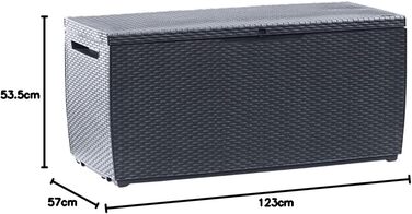 Скриня для саду Keter Capri 305л, сіра - водонепроникна коробка для зберігання подушок, інструментів, іграшок