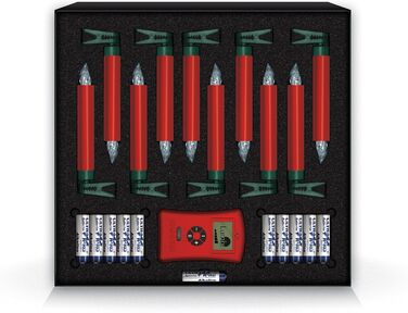 Krinner LUMIX Deluxe: Бездротові LED-свічки на ялинку, набір 10 шт., з пультом IR, 5 рівнів димування, ефект мерехтіння, червоний, арт. 74346