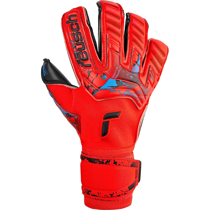 Воротарські рукавички Reusch унісекс для дорослих Attrakt Gold x Evolution Cut відмінного зчеплення і зовнішнього шва (8.5, червоний / синій / чорний)