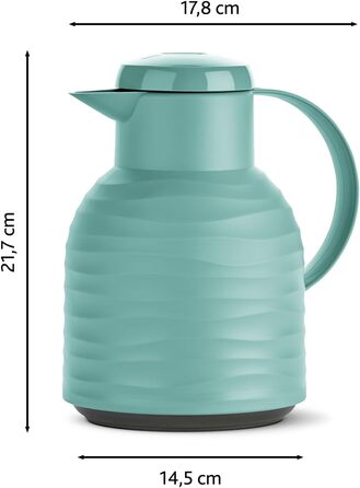 Термос Emsa Samba Wave Isolierkanne, 1 літр, Quick Press, скло, зелений, Made in Germany