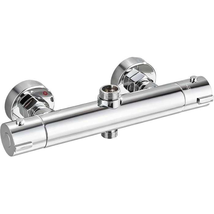 Змішувач для ванни з термостатом, настінний монтаж, для ванної кімнати (хром)