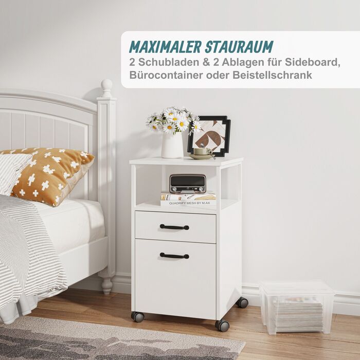 Ящик на колесах Relaxdays з двома шухлядами