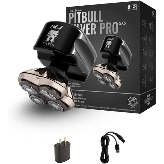 Електробритва Skull Shaver Pitbull Silver PRO SX5 для голови та обличчя