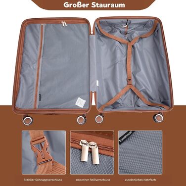 Набір валіз Travelhouse Ascona 5-в-1 (75/65/55 см) з TSA-замком, Spinner-колесами, ABS+PC, темно-зелений (кремовий/білий)