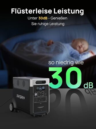 Портативна електростанція AFERIY 3840Wh з LiFePO4 акумулятором, 3600W, USV, 3 виходи 230V AC, 7200W (пікова потужність), для кемпінгу та подорожей