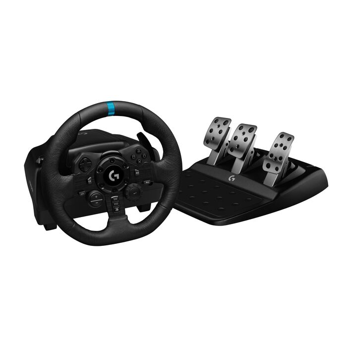 Logitech G923 Racing Wheel: Гоночне кермо для PS5, PS4, PC, Mac - Чорне. TRUEFORCE, 1000Hz, Подвійне зчеплення
