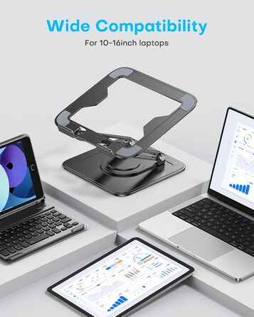 Регульована підставка для ноутбука LOXP, 360° обертання, ергономічна, складна, портативна, для MacBook Pro Air (10-16 дюймів)