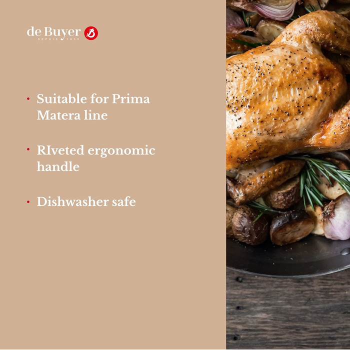 Кришка для каструль De Buyer з нержавіючої сталі з чавунною ручкою, 16 см, срібляста (3709.16N)