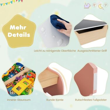 Детский стол и 2 стула Dreamade из дерева, 3шт. Комплект детской мебели для мальчиков и девочек (белый, розово-голубой). Стол с двусторонней столешницей и местом для хранения.