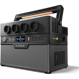 Портативна електростанція ALLPOWERS S1500 PLUS, ємність 1092 Wh, номінальна потужність 1500 W, пікова потужність 3000 W