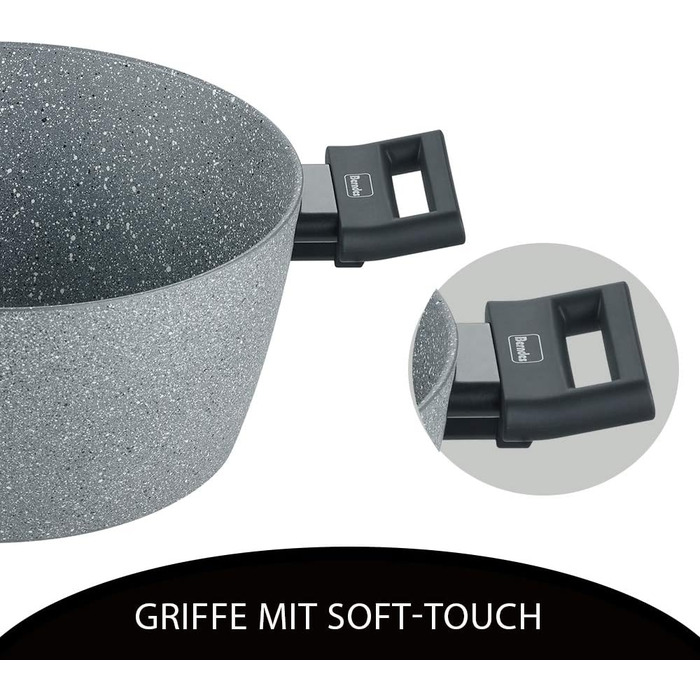 Каструля Berndes Topf 20 см з нержавіючої сталі з антипригарним покриттям, з кришкою з термостійкого скла, для всіх типів плит, індукційна, з м'якими ручками (Спеціальне видання)