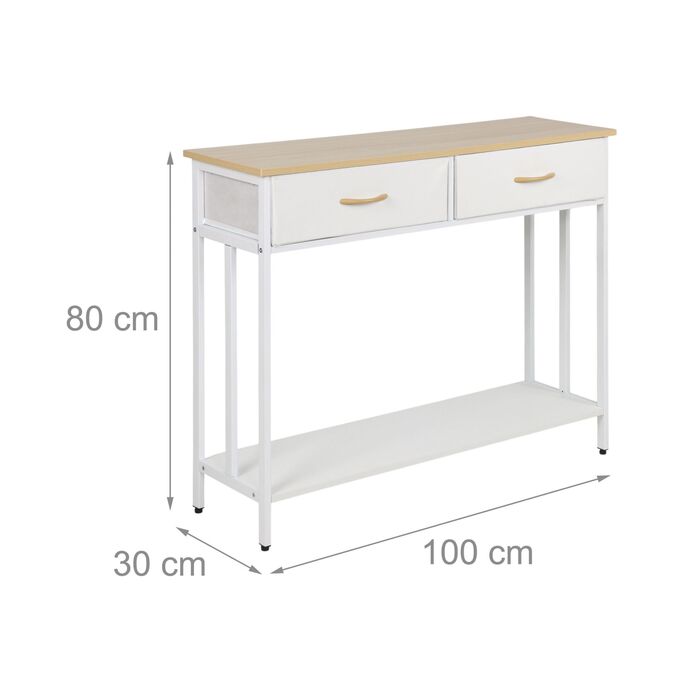 Консольний столик Relaxdays з двома висувними ящиками