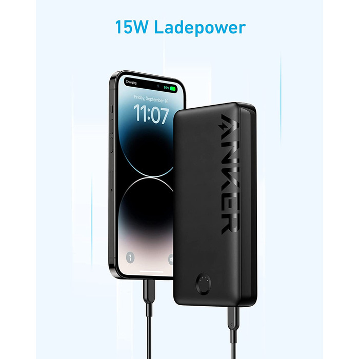 МАг, USB-C, 15 Вт, для iPhone/Galaxy, Чорний, 20K II, Power Bank 20 000