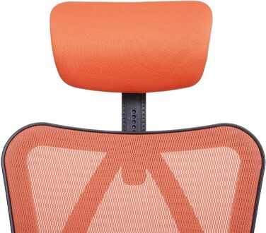 Офісний стіл Mendler HWC-J86, ергономічне крісло, регульована поперекова підтримка, 150 кг, оранжеве