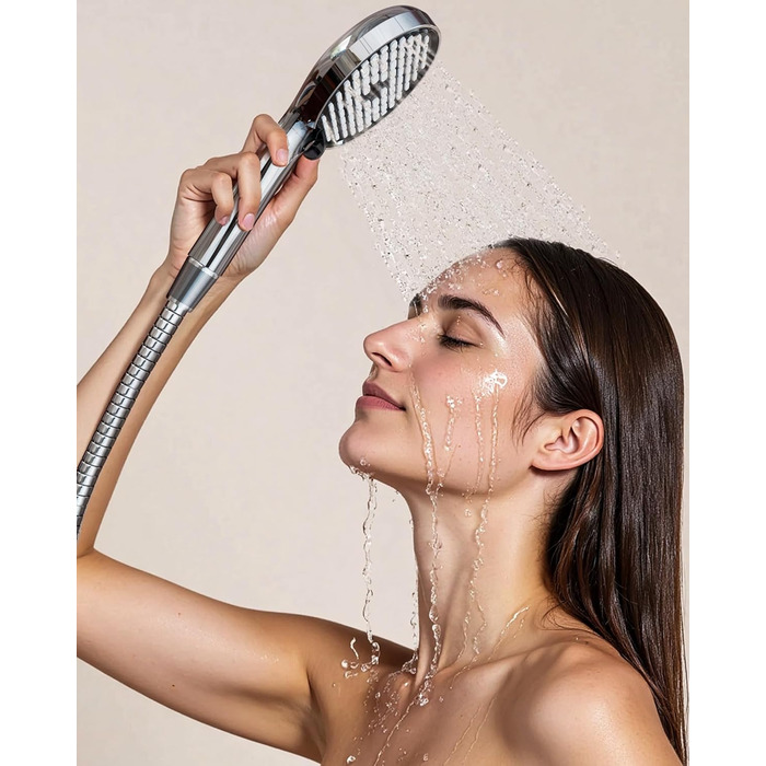 Фільтр для душу Cobbe зі шлангом, ручна лійка з 3 вугільними фільтрами, душова лійка з 6 режимами, високонапірний економічний душ з фільтром від накипу для жорсткої води, видаляє 99% хлору (чорний)