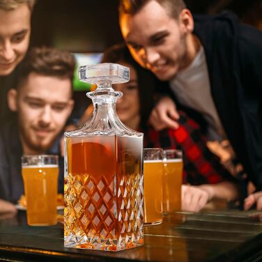 Декантер для віскі LIGHTEN LIFE 849 мл без свинцю з кришкою у подарунковій коробці - кришталевий, для скотчу та бурбону