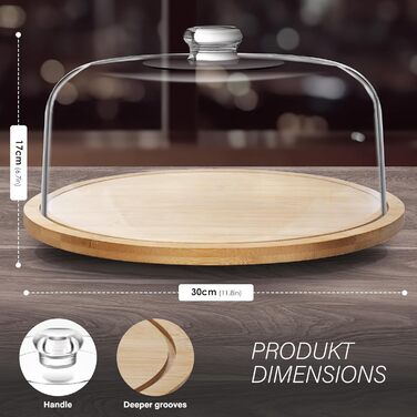 Дерев'яний підставка для тортів з кришкою, обертова тарілка для випічки, декор для тортів | Eukue