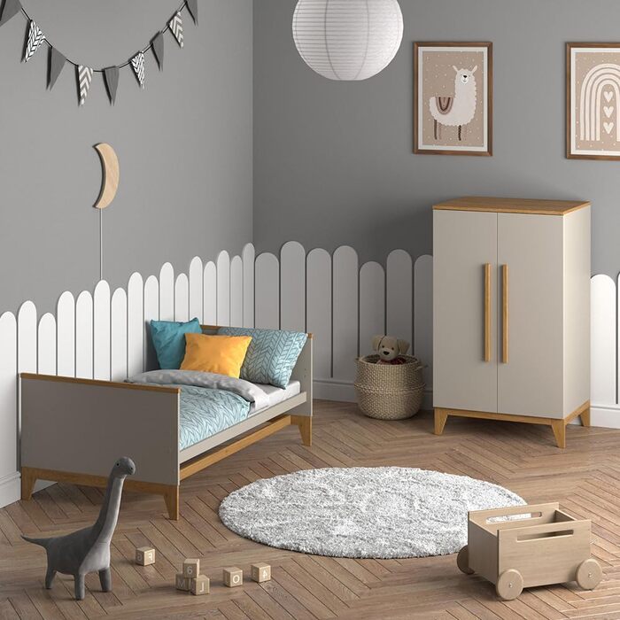 Дитяча шафа VitaliSpa Cashmere-Eiche Malia (70x120x53 см) з ДСП, мінімалістичний дизайн