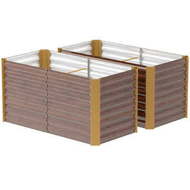 Набір з 2 грядок-ящиків для вирощування рослин, глибокі, металеві, 120 x 60 x 60 см, коричневого кольору