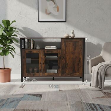 Кухонна шафка Relaxdays з скляними дверцятами