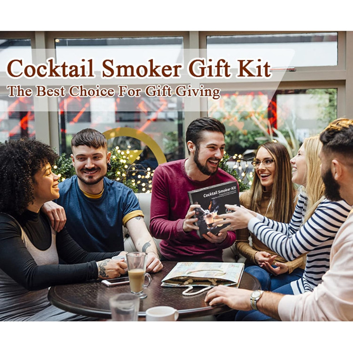 Набір для копчення коктейлів Cocktail Smoker Kit MKNZOME: для віскі, коктейлів, вина, кави та м'яса