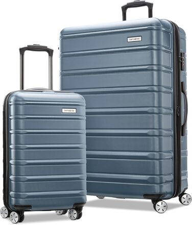 Комплект багажу Samsonite Omni 2 з твердою стороною з обертовими котушками (2 предмети, ручна поклажа/середній, грифель, синій)