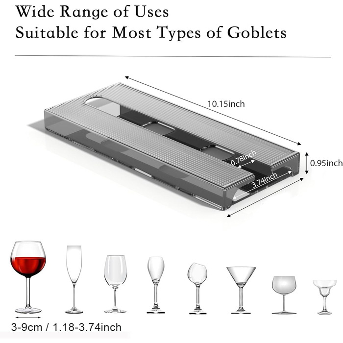 Набір тримачів для келихів Vaisoeny (4 шт.), сірий колір. Підійде для кухні та бару.
