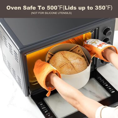 Набір посуду з керамічним покриттям: каструлі та сковорідки з кришками, здоровий, антипригарний (без PFAS, PFOA), для плити, духовки, мийки, бежевий/білий з золотом