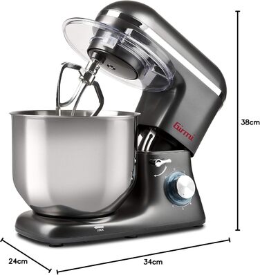 Кухонний комбайн Girmi IM46: 1800 Вт, 8 л, 6 швидкостей, чаша з нержавіючої сталі, пульс-режим, аксесуари