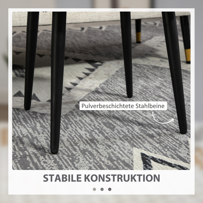 HOMCOM Footstool Квадратний пуф з кашеміровим виглядом, темно-сірий, сталеві ніжки, ідеально підходить для вітальні та спальні
