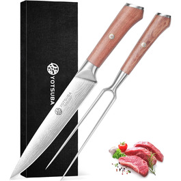 Набір кухонних ножів YOTSUBA Profi з дерев'яним блоком та точилкою, ножиці, набір кухонних ножів з нержавіючої сталі, 33 см