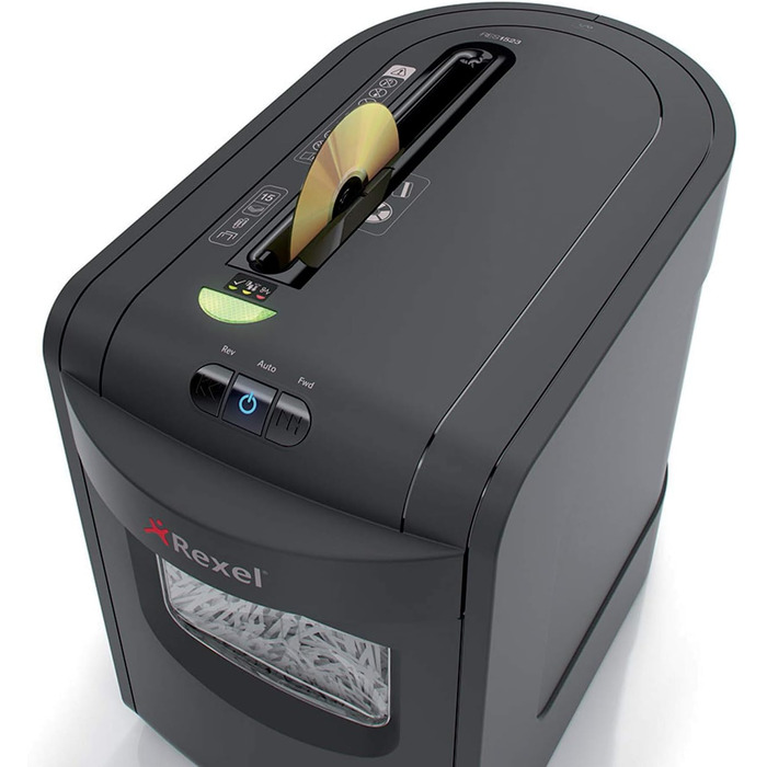 Шредер Rexel REM820 для документів, мікроріз, ручний привід, 23 л, чорний