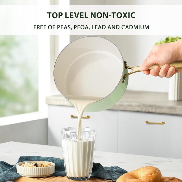 Набір посуду RIOVARM з нержавіючої сталі з антипригарним покриттям Ceramic, 5 предметів (каструлі, сковорідки, соусник, пательня)