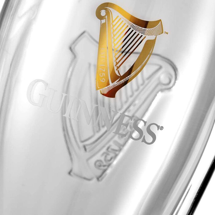 Пивні келихи Guinness Glas набір з 2 шт 568 мл з логотипом та арфою - оригінальні склянки для пива