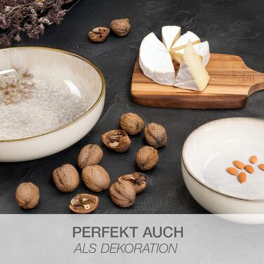 Набір посуду Moritz & Moritz BLOSSOM 24 предмети на 6 осіб - сучасний сервіз з порцеляни з квітковим дизайном, тарілки, чашки, миски та салатники