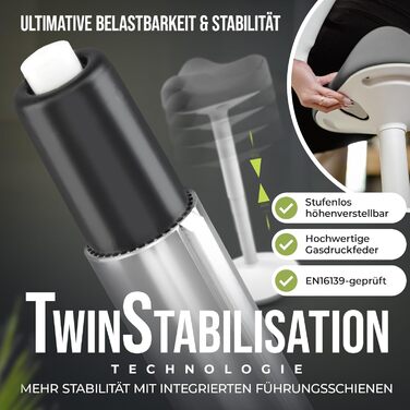 Офісний стілець ZIP SH-01 Graphitblau: ергономічний, регульована висота (58-83 см), знімний чохол, сертифікат IGR