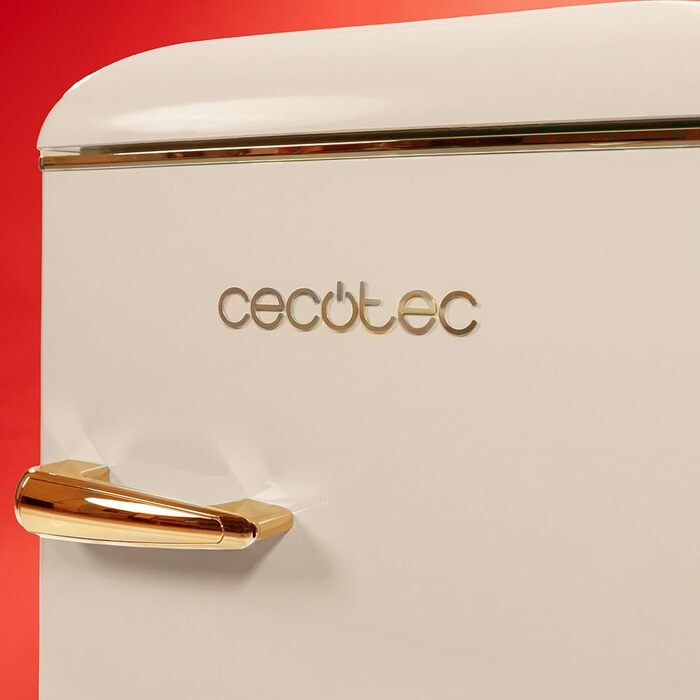 Холодильник Cecotec Bolero CoolMarket 2D Origin 86L Beige: Ретро дизайн, 89.3 x 48.7 см, 86 л, Клас E, з Ice Box та внутрішнім освітленням