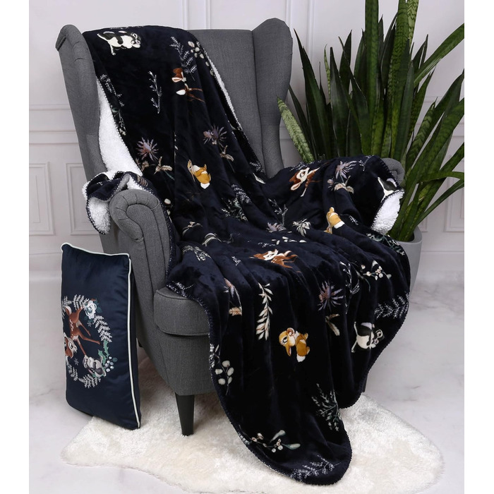 Ковдра Thumper Disney Disney Navy Blue/Sherpa 120x150 см, Oeko-TEX