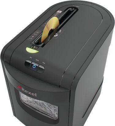 Rexel REM820 шредер для документів, мікроріз, ручний привід, 23 л контейнер, чорний, 13 аркушів, P4, 2104010EU