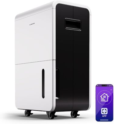 Електричний осушувач повітря Klarstein DryFy Connect 60L з Wi-Fi, 60л/24г, таймер, для приміщень 45-65м²