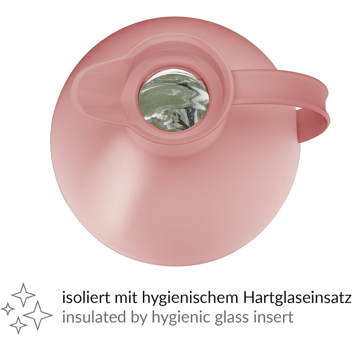 Термос Alfi Kugel 0.94л, 940 мл, Ash Rose - термоізоляційна керамічна колба, поворотний замок, дизайнерський, BPA-free