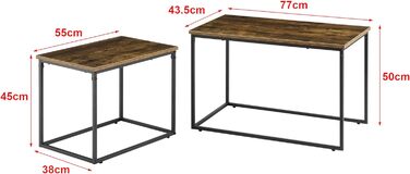 Килимок для журнального столика Hrnsі набір з 2 диванних столиків 2 шт. Столи для вітальні металевий каркас темного дерева