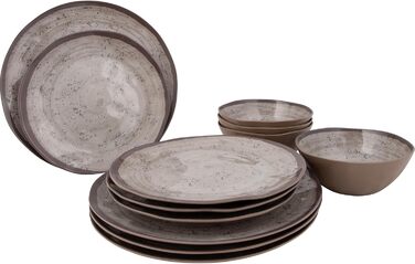 Набір посуду Bo-Camp Halo з меламіну для кемпінгу, подорожей та пікніків, колір тауп