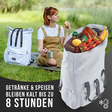 Терморюкзак Coolin' Kühlrucksack 30L: 30 літрів, білий, з відділенням для охолодження. Ідеальний для пікніків, пляжу та походів.