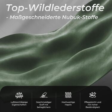 Ігровий крісло Dowinx з мікрофібри, дихаючий та ергономічний офісний стілець, м'яке відчуття як хутро, регульований стілець з підніжкою (зелений)