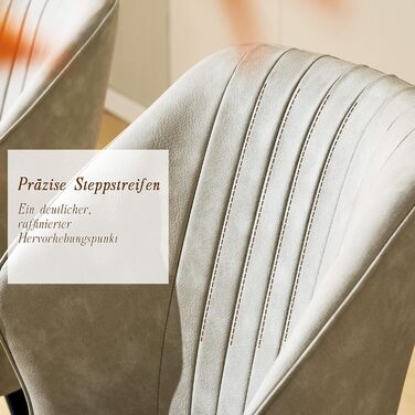 CLIPOP Комплект обідніх стільців 4 шт. Ретро, штучна шкіра, м'яке сидіння, металеві ніжки, для кухні/офісу, бежевий колір