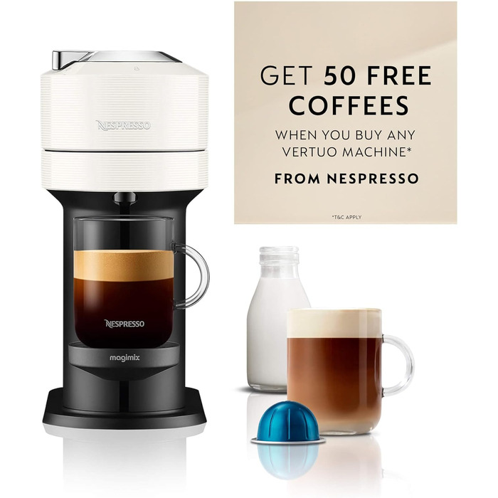Кавомашина Nespresso Vertuo Next 11706 від Magimix, контрастно-біла