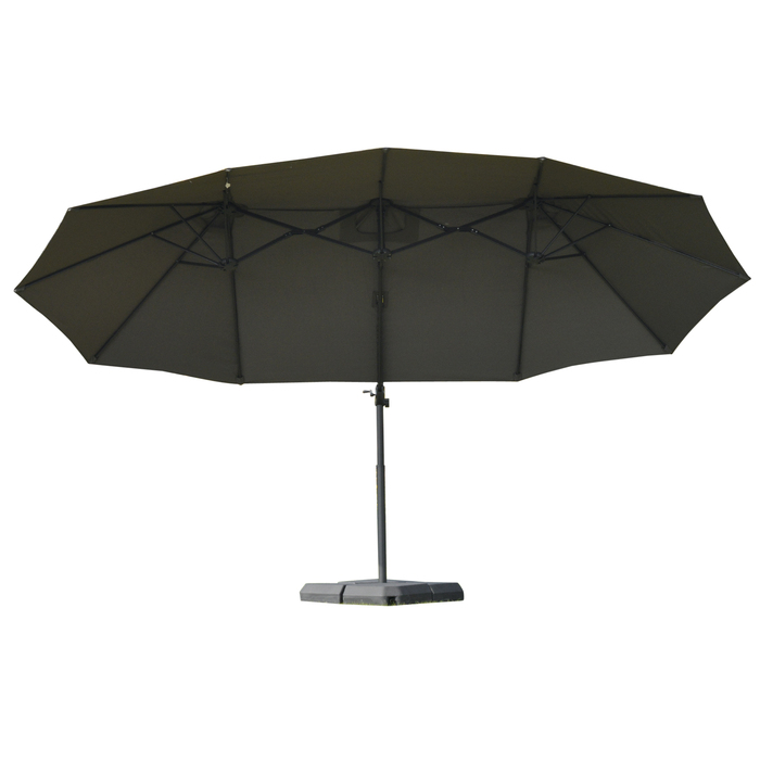 Консольна парасолька Outsunny Double Parasol з регульованою садовою парасолькою Sunshade Metal Dark Grey 440 x 270 x 250 см | Аосом