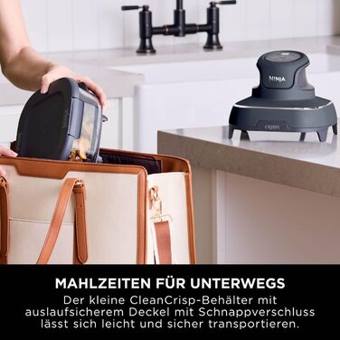 Ninja CRISPi Airfryer 3.8л, 4-в-1: фритюрниця, гриль, підігрів, Recrisp, сірий, 1700W, FN101EUSTGD